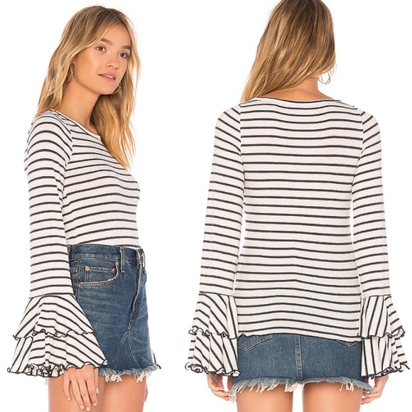Free People Tops - We The Free Good Find Stripe Tee In Grey Size L